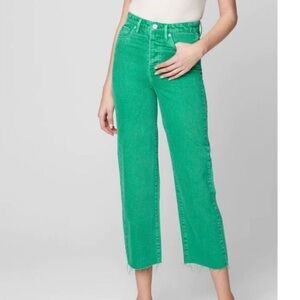 Blank NYC The Baxter Ribcage Straight Leg Denim Blue Jeans green size 26